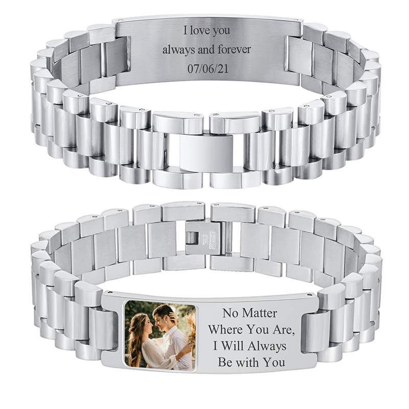 Jewelry Watches For Men - Custom Picture Text Bracelet Watch Band