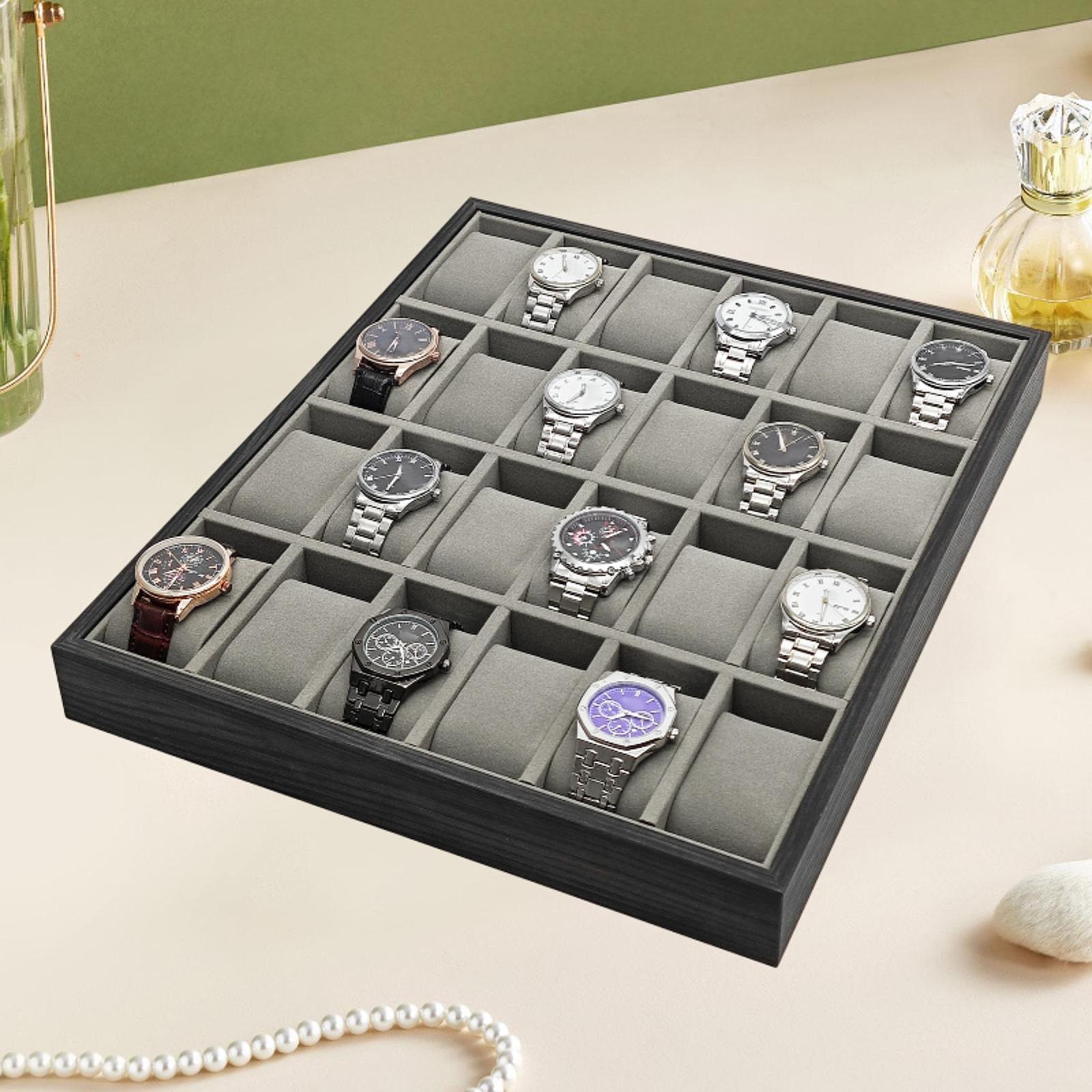 24 Slot Wooden Watch Storage T - Jewelry And Watches Exhibition 评论和价格