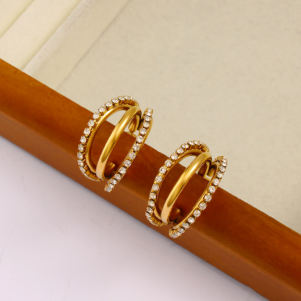 DIY accessories Exquisite C-sh - Diamond Stud Earrings 评论和价格