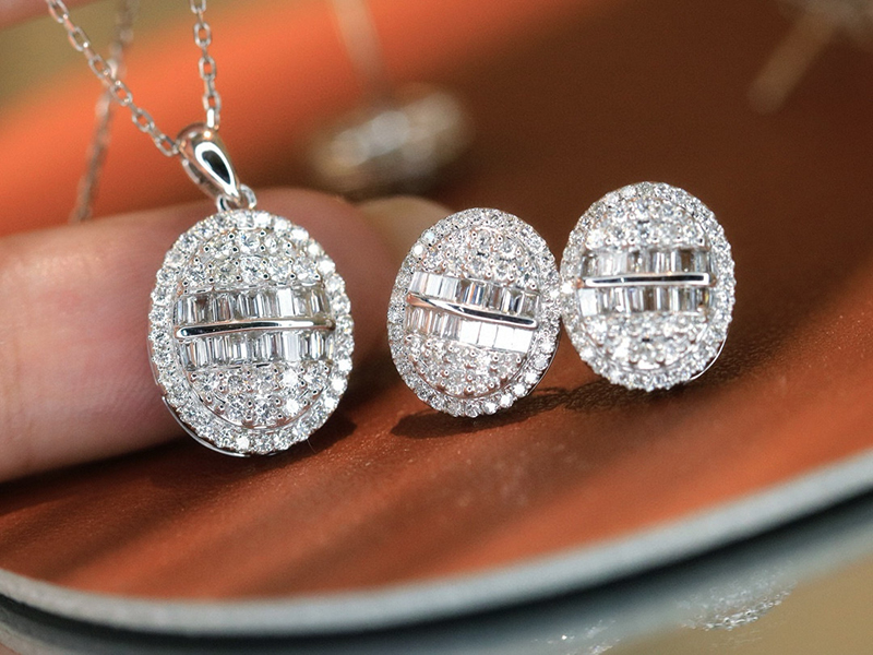 LUOWEND 100% 18K White Gold Ea - Diamond Stud Earrings 评论和价格