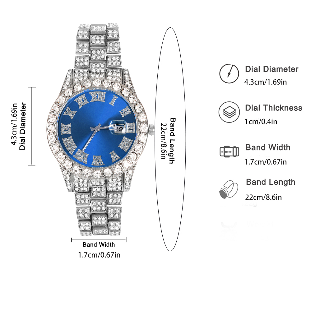 3pcs Hip-hop Watch Jewelry Set - Jewelry Watches For Men 评论和价格
