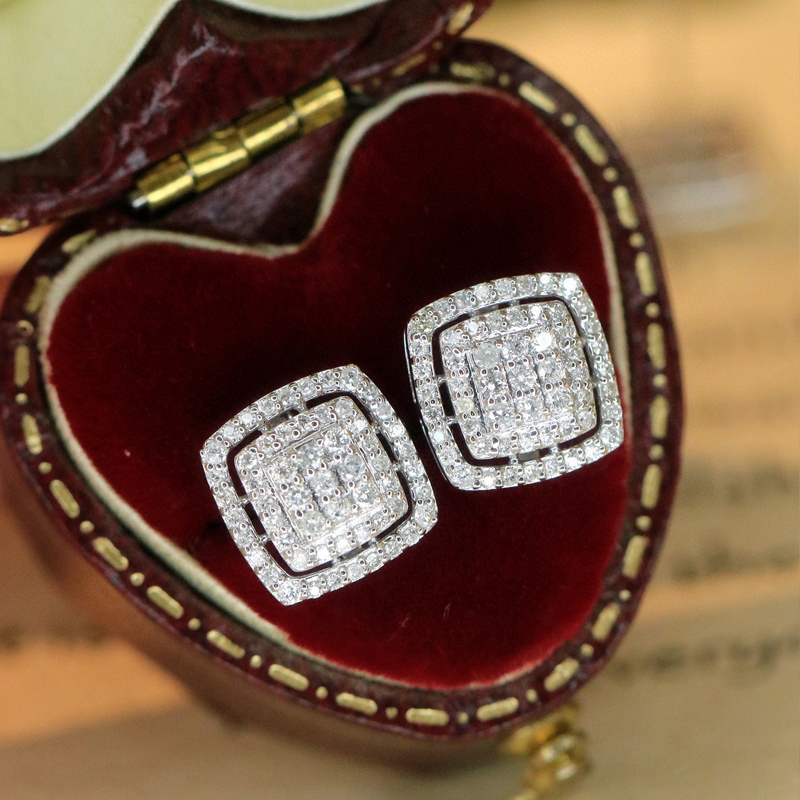 Aazuo Luxury life Jewely 18K W - Diamond Stud Earrings 评论和价格