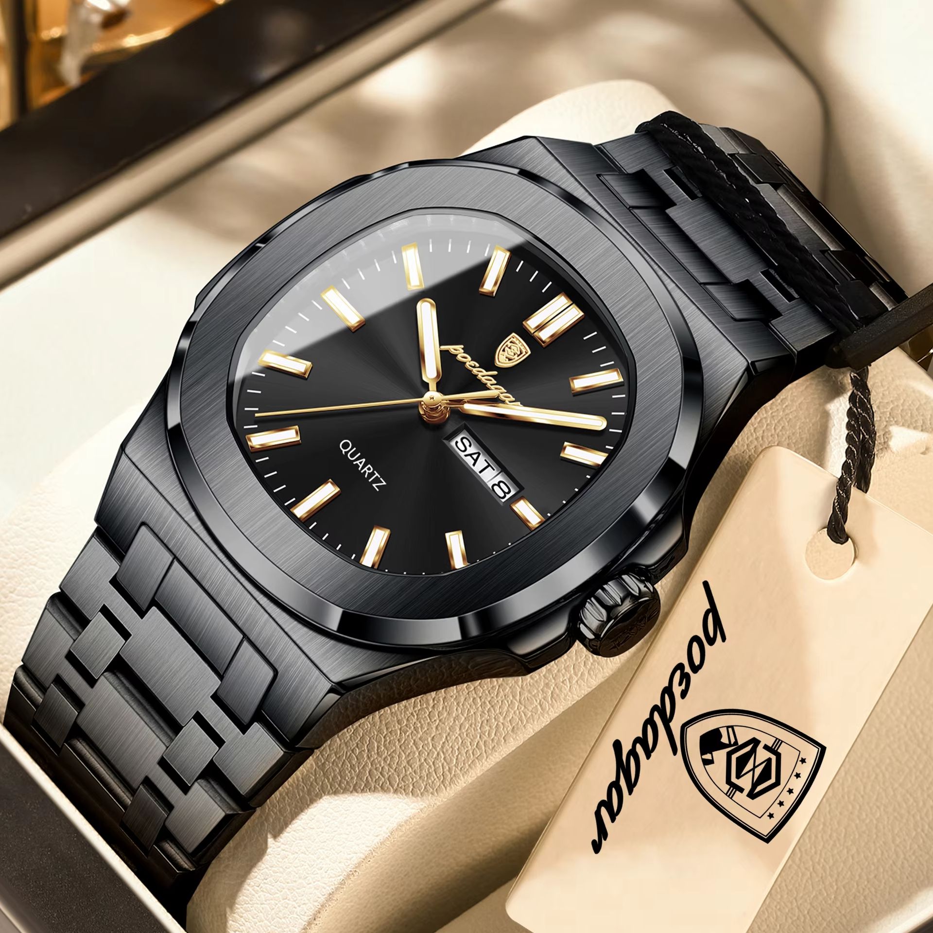 POEDAGAR Square Luxury Men Clo - Patek Philippe Watch Nautilus 评论和价格