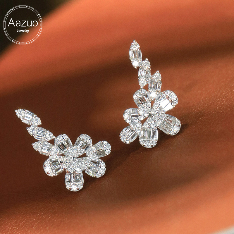 Aazuo Fine Jewelry 18K Pure Wh - Diamond Stud Earrings 评论和价格