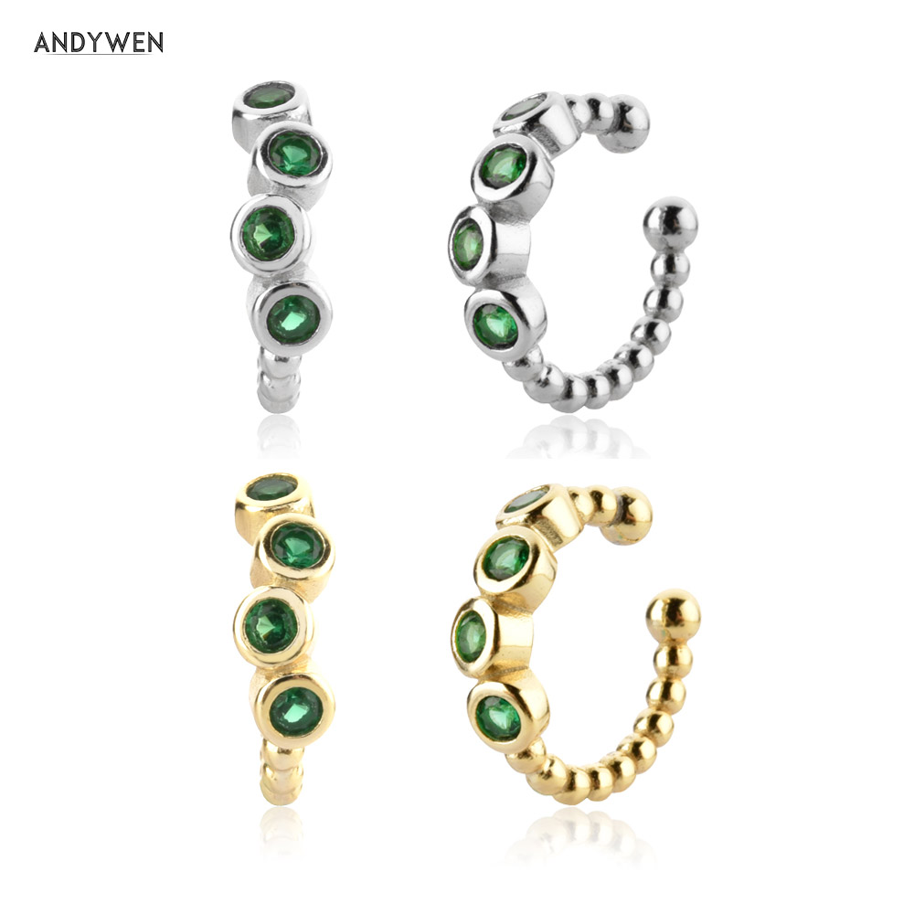 ANDYWEN 925 Sterling Silver Gr - Ear Cuff No Piercing 评论和价格