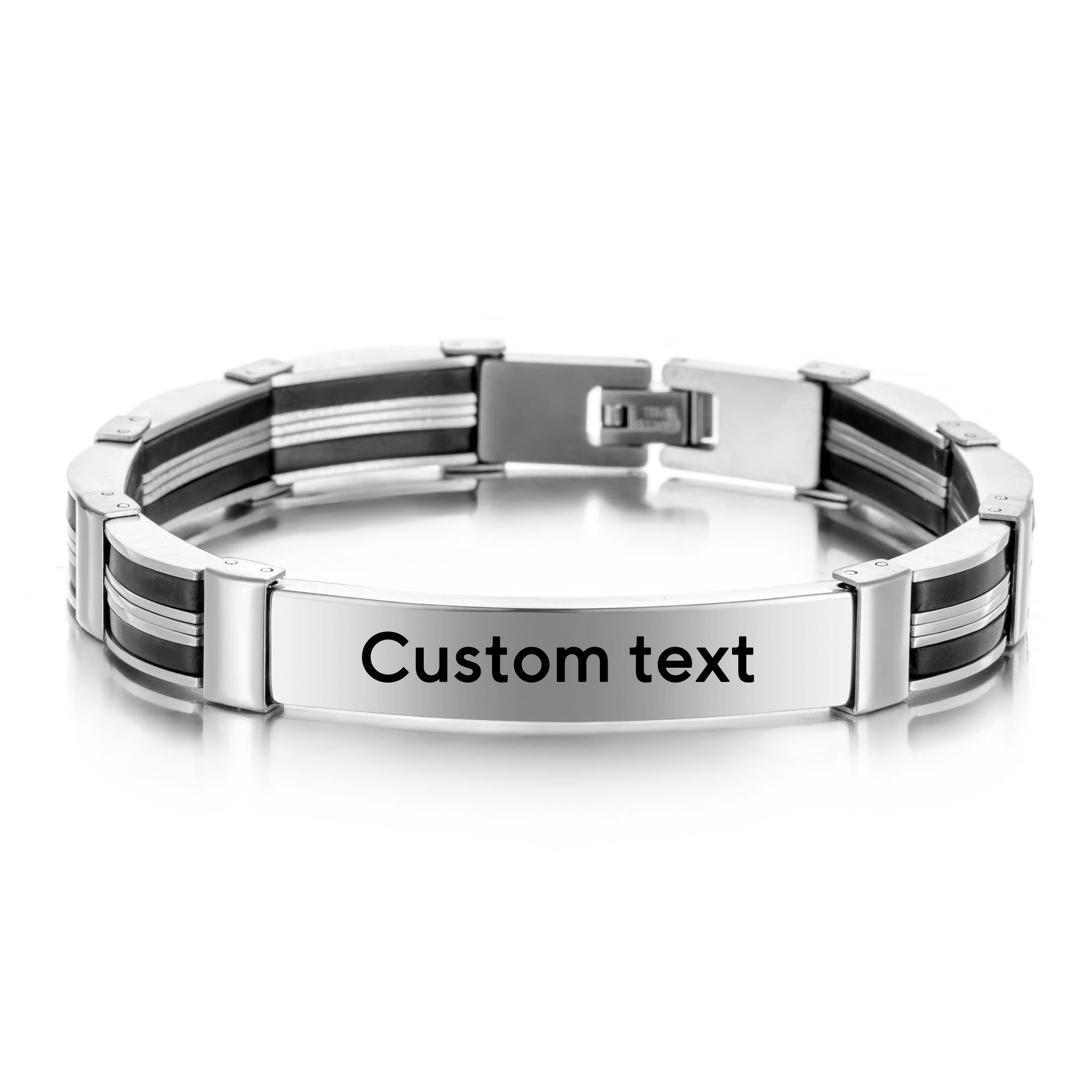 Punk Custom TEXT Name Men Stai - Jewelry Watches For Men 评论和价格
