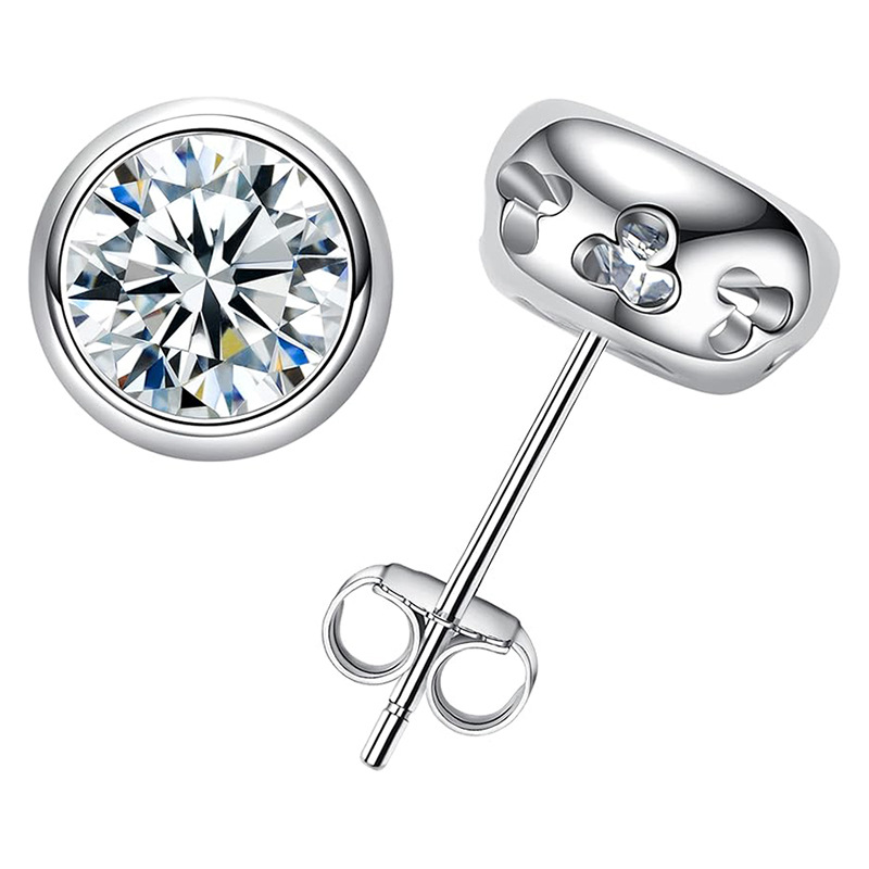 Real D Color Moissanite Diamon - Diamond Stud Earrings 评论和价格