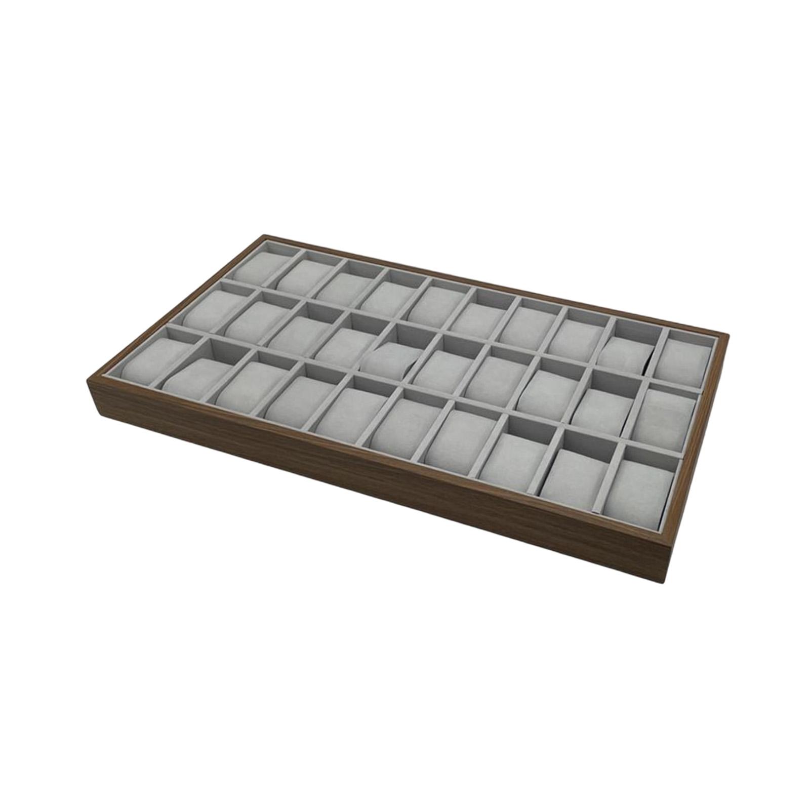 Jewelry Tray 30 Grid Wooden St - Jewelry Store Mens Watches 评论和价格