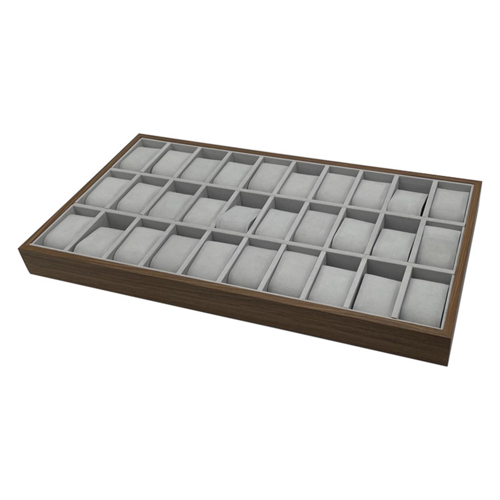 Jewelry Tray 30 Grid Wooden St - Jewelry Store Mens Watches 评论和价格