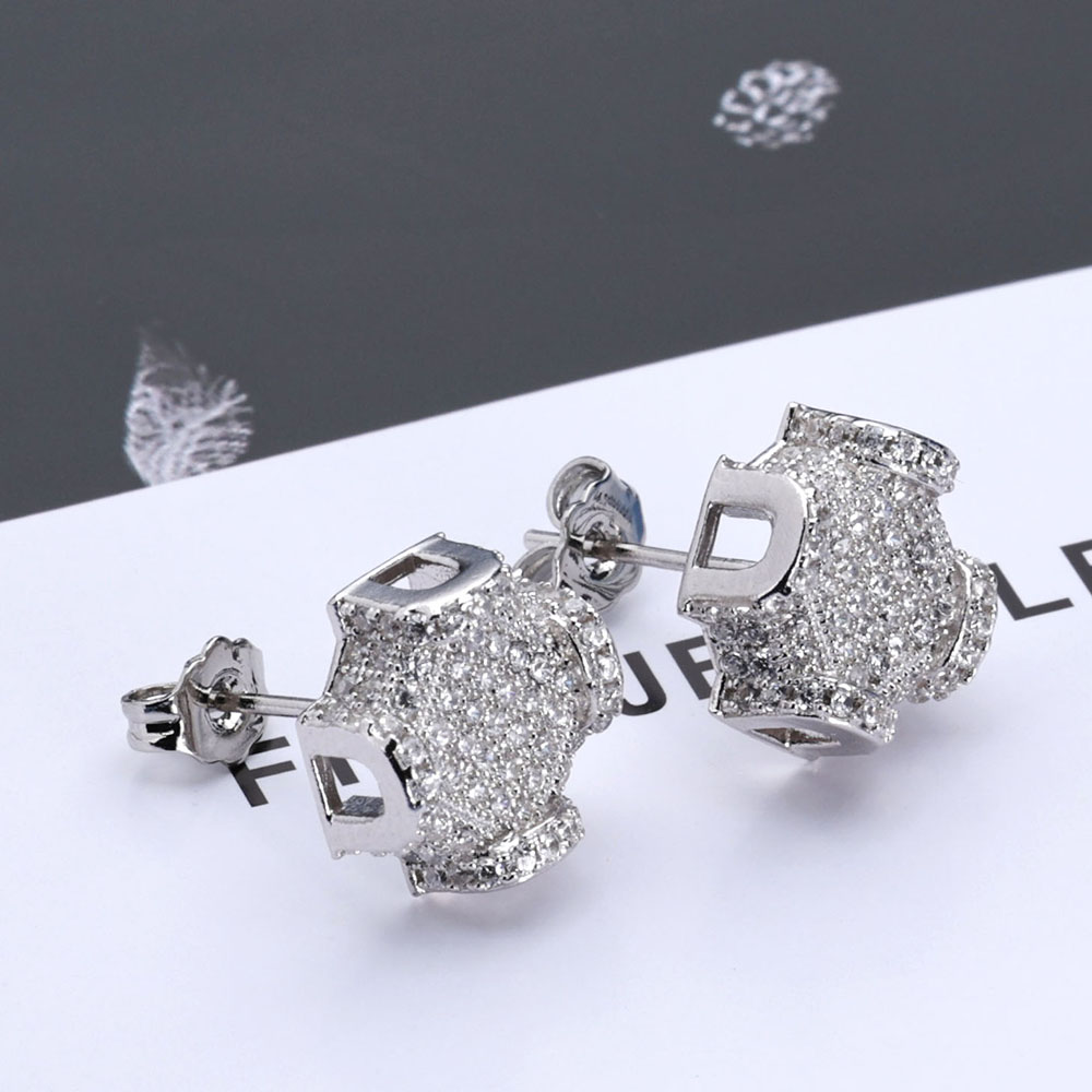 ESKEEM Fine Jewelry 12mm Iced  - Diamond Stud Earrings 评论和价格
