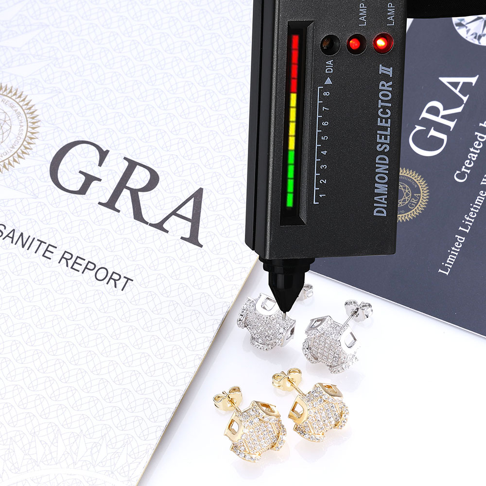 ESKEEM Fine Jewelry 12mm Iced  - Diamond Stud Earrings 评论和价格