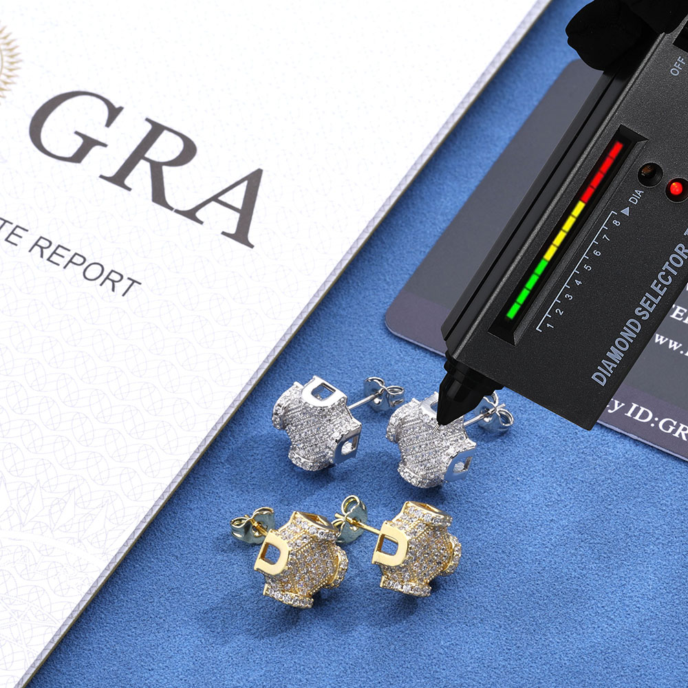 ESKEEM Fine Jewelry 12mm Iced  - Diamond Stud Earrings 评论和价格