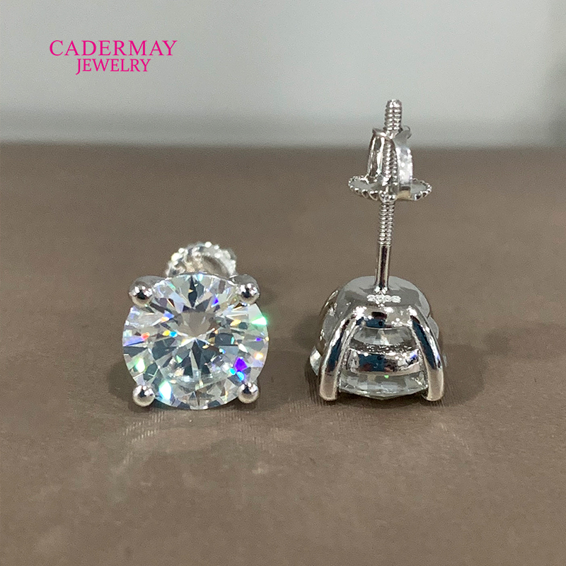 High Quality 4 Prongs Screw Ba - Diamond Stud Earrings 评论和价格