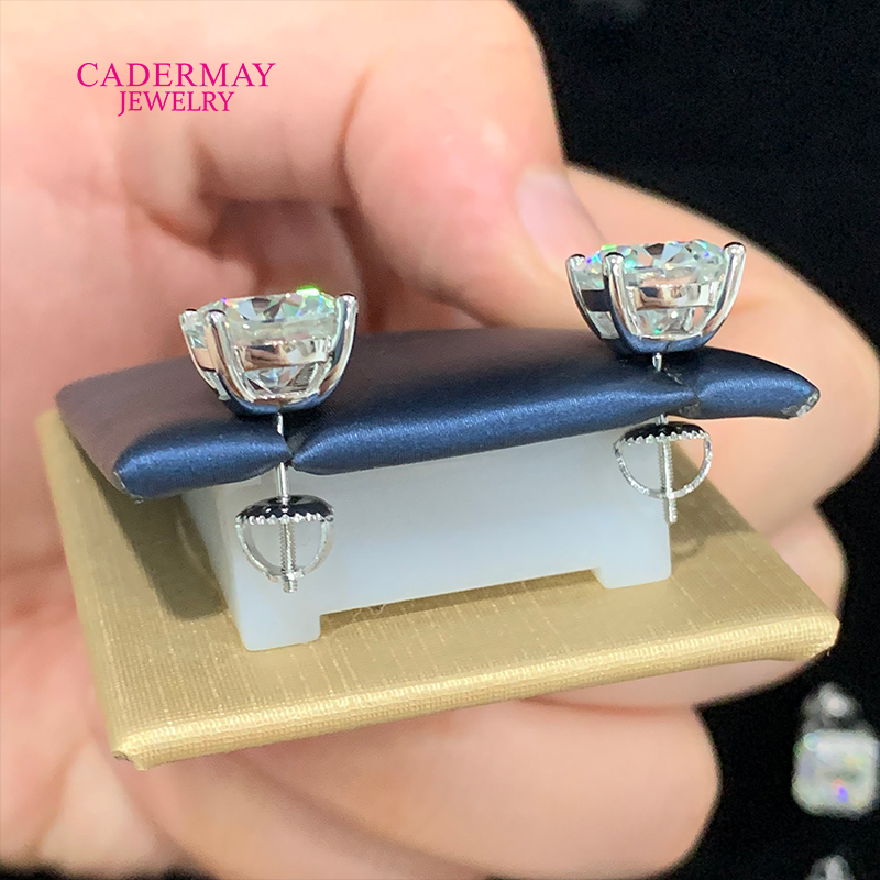 High Quality 4 Prongs Screw Ba - Diamond Stud Earrings 评论和价格