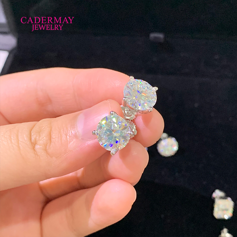 High Quality 4 Prongs Screw Ba - Diamond Stud Earrings 评论和价格